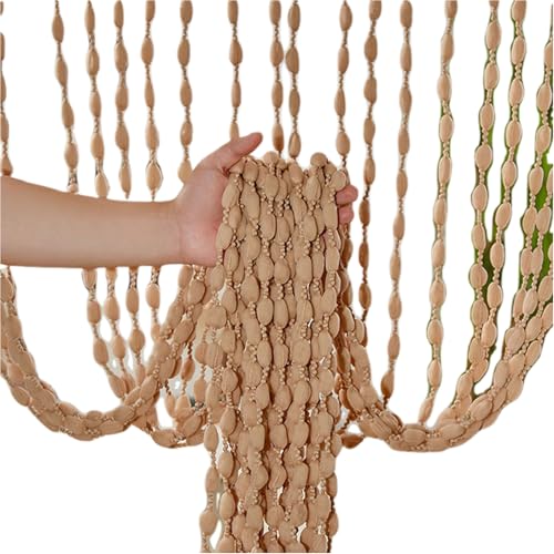 kesurpae Rideau de Porte en Perles de Bois pour entrée de Couloir Polyester, 100 cm x 200 cm, C