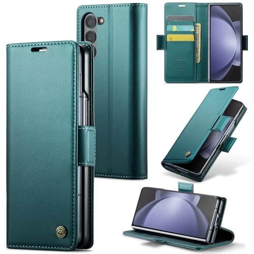 oiysrtoc Handyhülle für Samsung Galaxy Z Fold 5 Premium PU Leder Hülle mit Standfunktion Kartenfach RFID-Schutz Klapphülle für Samsung Galaxy Z Fold 5 - Grün