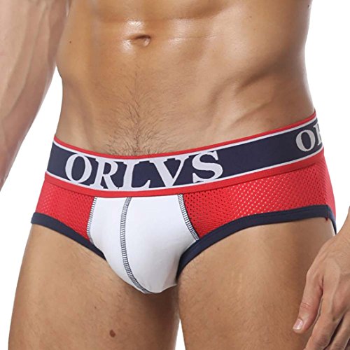 Yesmile Calzoncillos Ropa Interior de Hombres Algodón Cómodo Camuflaje Elástico Boxer Bragas Suela de Casa de DeportesJOCKMAL & SEEINNER (M, Rojo B)