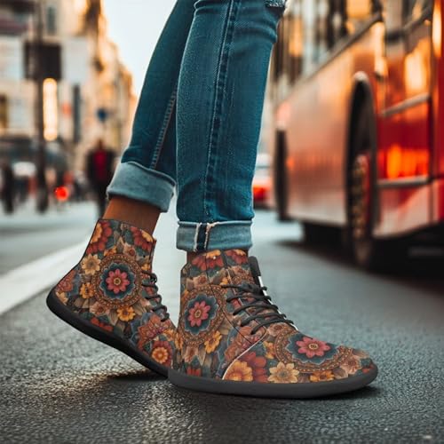 Image of Binienty Zero Drop Sole Barefoot Men's Women's PU Leather Flat Minimalist Barefoot Sneakers Athletic Shoes Waterproof