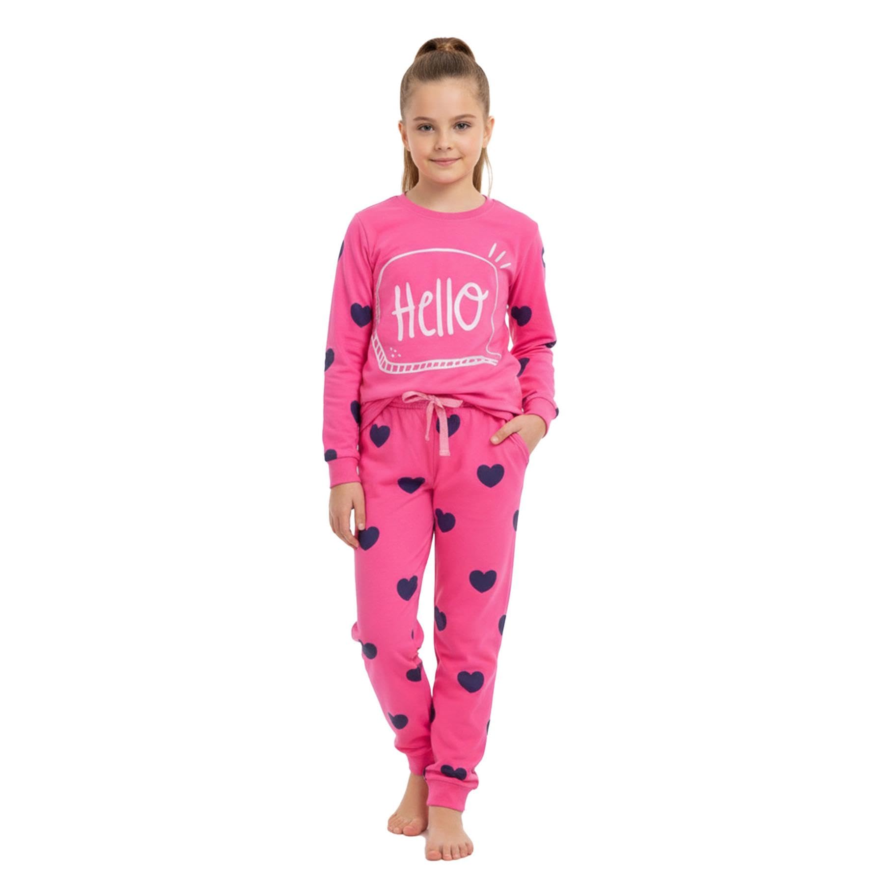 A2zkids (11-12 Years, 181 Pink) Kids Girls Goodnight Pyjamas Leopard Sleepwear Set