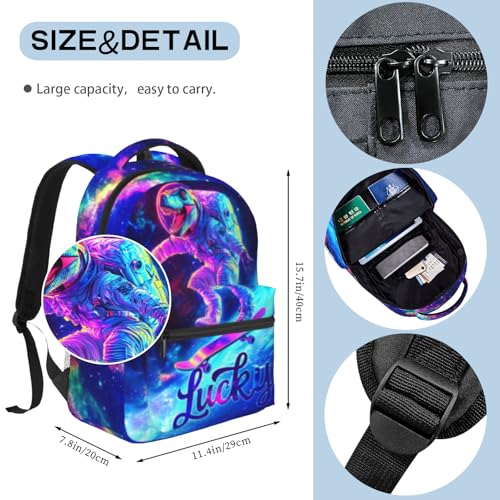 Cute Cool Space Astronaut Dinosaur School Backpack Shcool Bag Bookbag Water Resistant Lightweight For Kids Teens Boys Girls Children Rucksack Books Bag For Work Travel 16 Inch2