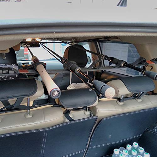 Car Fishing Rod Holder Strap, Vehicle Fishing Rod Rack, Fishing Pole Carrier Storage Rack Belts for Car, SUVs and Vans - Thumbnail 2
