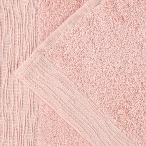 Superior Rayon from Bamboo Blend 3-Piece Towel Set, Luxury Quick Dry, Bathroom Essentials, Shower, Spa, Plush Soft Absorbent Towels, Includes 1 Bath, 1 Hand, 1 Washcloth/Face Towel, Pink by SUPERIOR - Used condition - Image 4