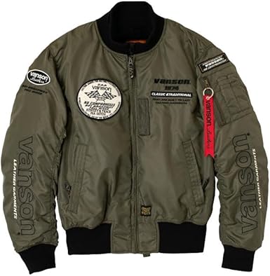 vanson MA-1ジャケット TVS2407W Mサイズ KH/ブラック 楽天市場】VANSON バンソン メンズ ジャケット バイク