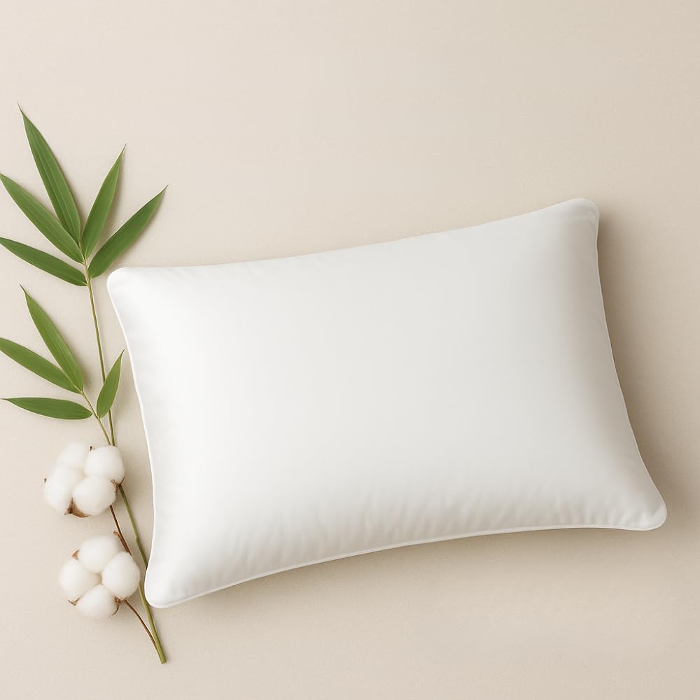 Inphysio - Ergonomisches Kopfkissen - Memory Foam Kissen - mit Bezug aus 100% Bambus Satin - Hautfreundlich und Temperaturausgleichend - Komfort & Sanfte Hautpflege