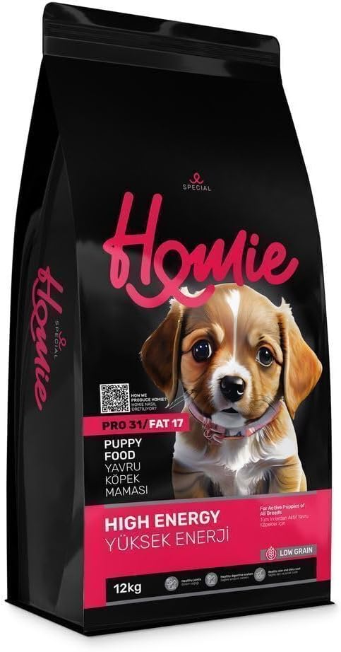 Homie Düşük Tahıllı High Energy Tavuklu Yavru Köpek Maması 12 Kg
