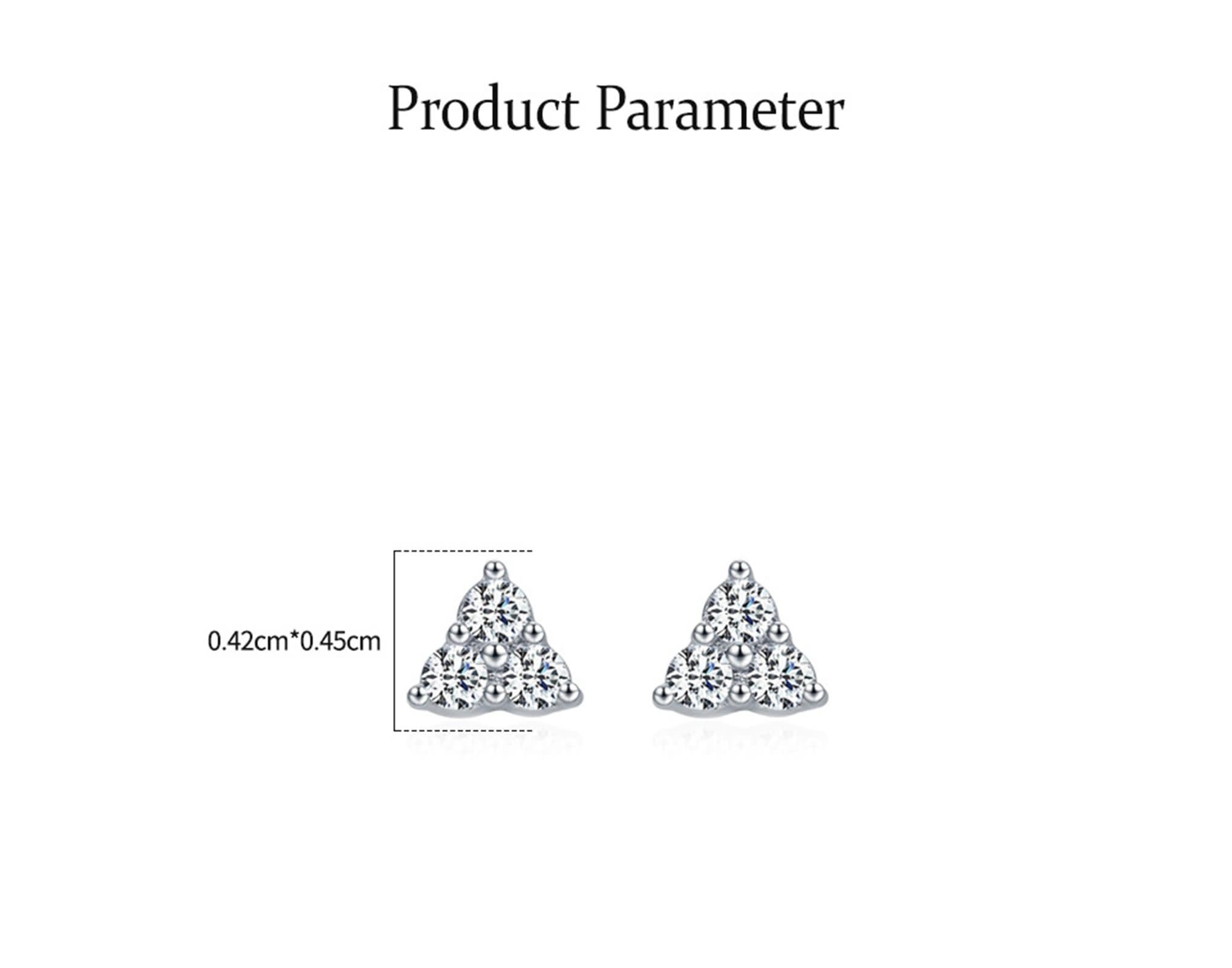 Kolczyki sztyfty białe złoto 750 585 375 damskie kolczyki damskie proste geometryczne trójkątne wzornictwo z okrągłymi Moissanite kolczyki na sztyfcie prawdziwa biżuteria ślubna dla panny