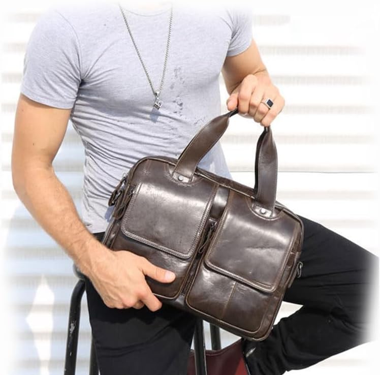 Multi Functional Shoulder Bag Layer Cowhide Handbag Crossbody Briefcase