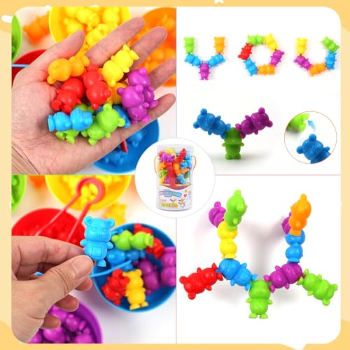 Image of UNIQUE KIDS Stacking Mouse Counting and Matching Game with Sorting Cups - Educational Montessori Toy for Color Classification, Sensory Development, and Learning for Toddlers and Preschoolers Age 3+