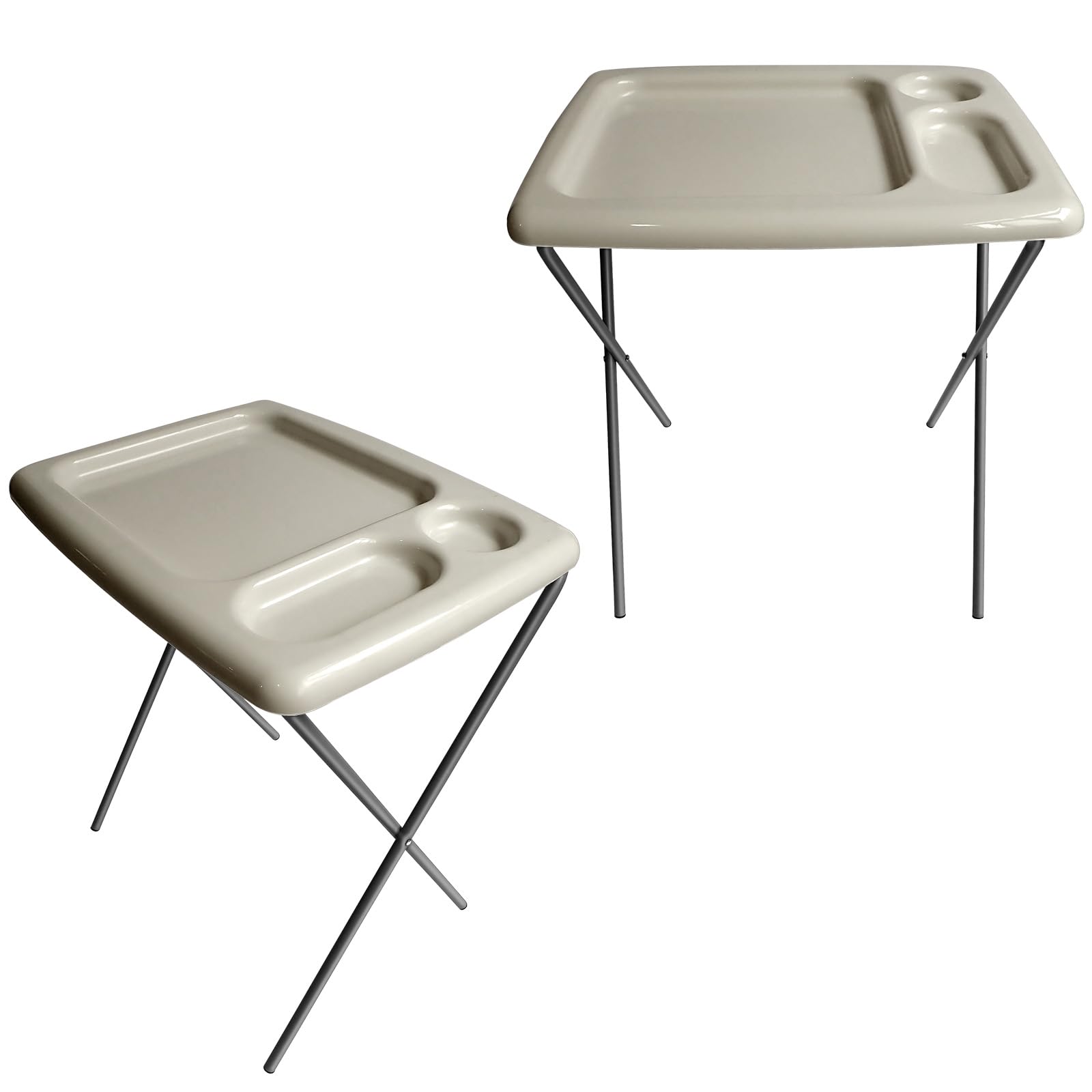 Folding TV Tray Table, Portable, Sturdy, Gray (Set of 2)