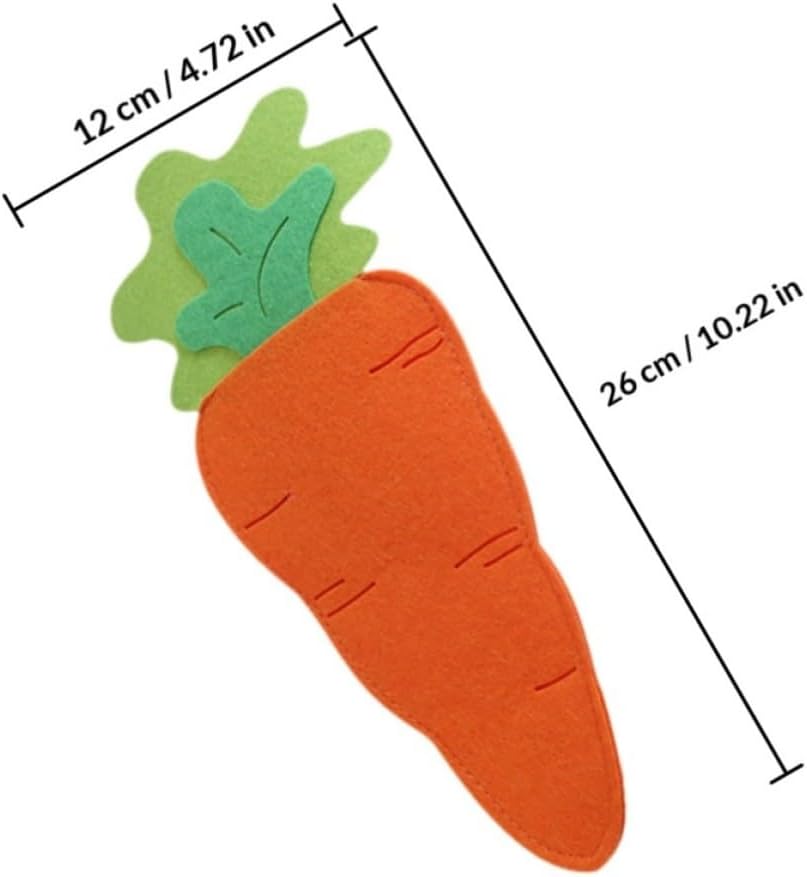 Levemolo 10pcs Easter Carrot-shaped Fabric Flatware Organizer Holder image 2