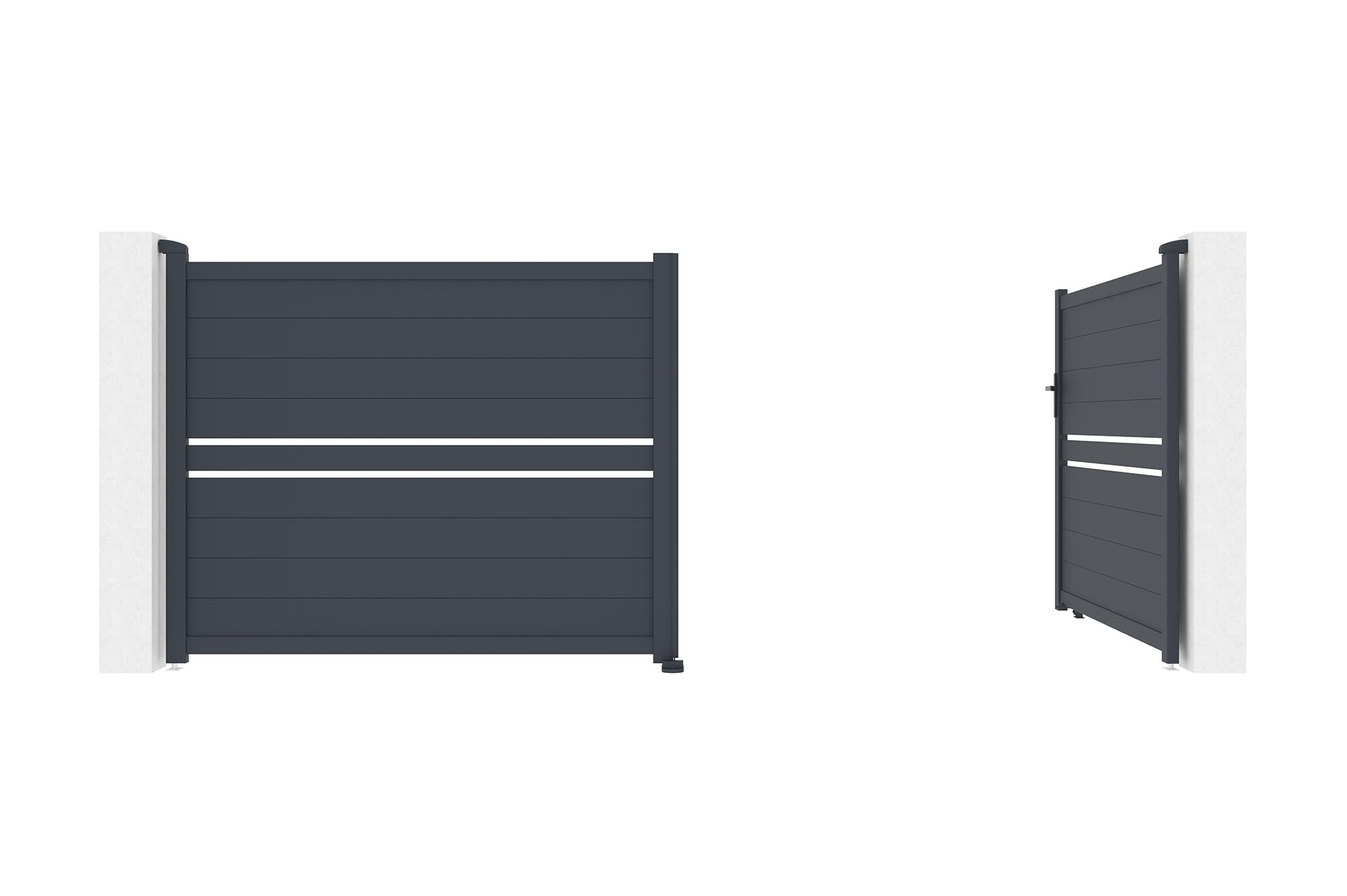 Casanoov Portail battant 4m CIMONE H.160 aluminium gris