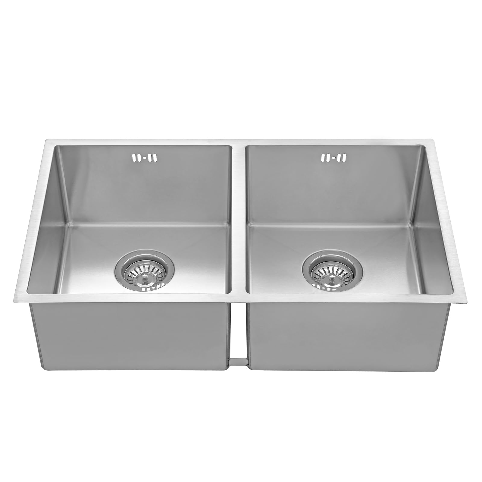 JASSFERRY Lavello da cucina 2 Vasca doppia in Acciaio Inox Spazzolato, Sottomontante Lavandino, con set di rifiuti