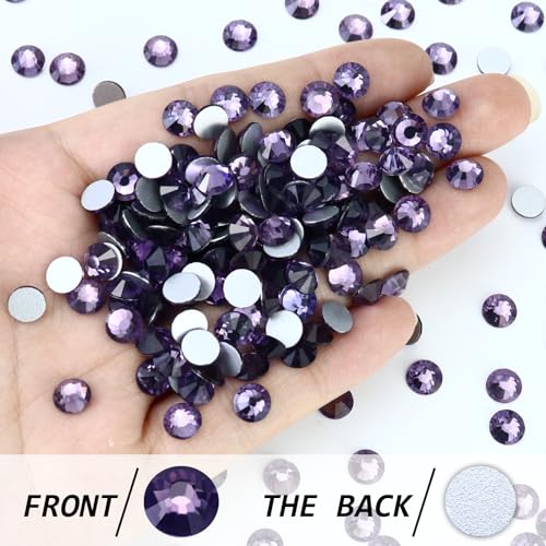 Image of Flatback Crystal Rhinestones Round Gems for Nail Art and Craft Clothes Glue Fix, Tanzanite (2.7-2.8mm) SS10 /1440PCS