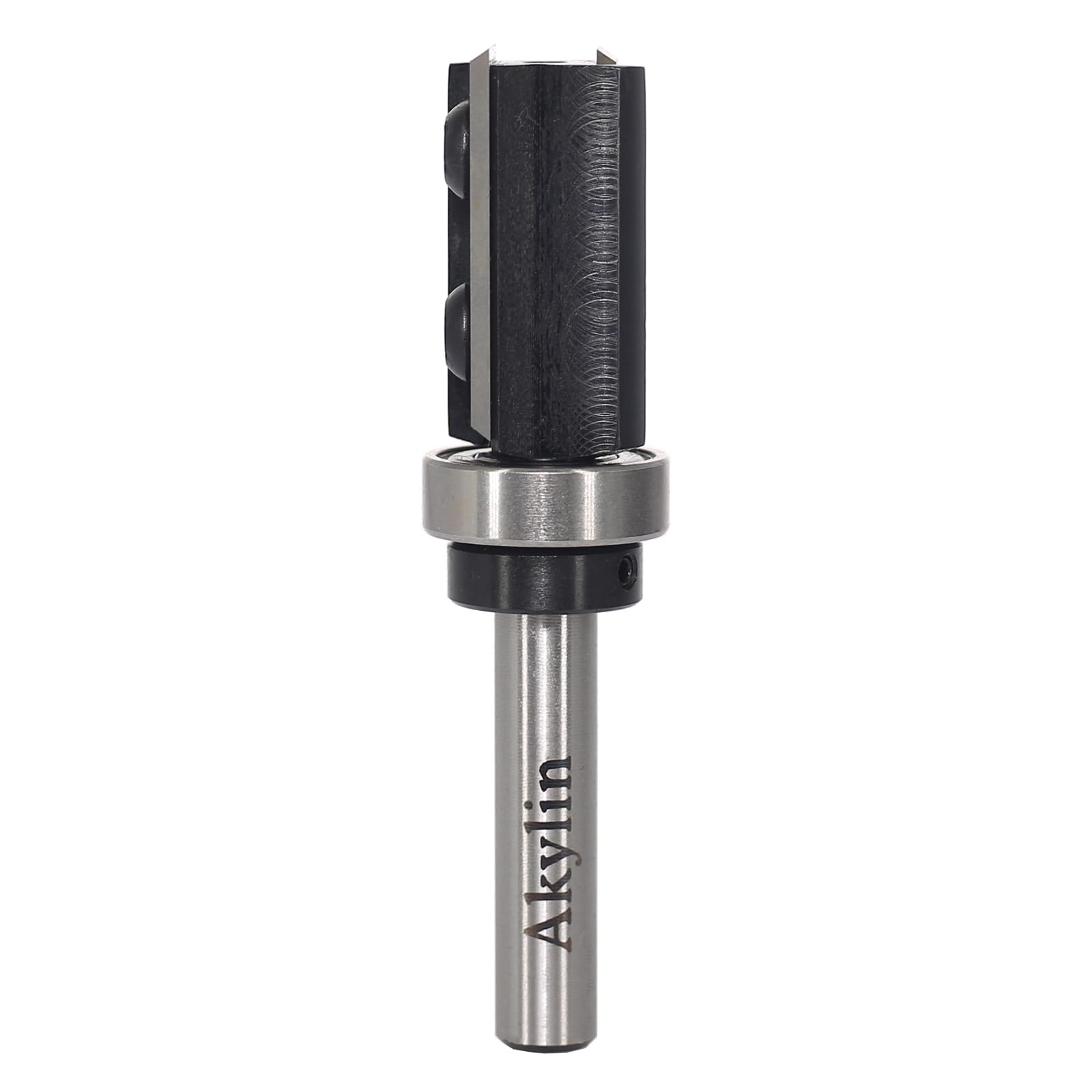 Fraise à Affleurer à Plaques Réversibles - Tige 8 mm, Lame Carbure Interchangeable 4 Côtés, Roulement à Billes - Pour Traitement des Bords en Bois