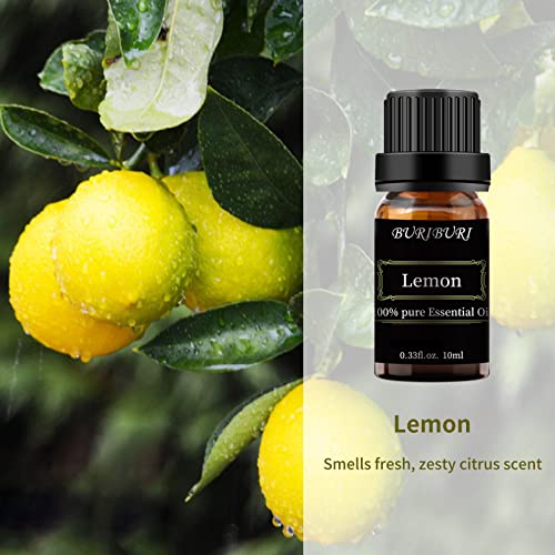 Buriburi Lemon Essential Oil And Orange Oil Essential Oil 10Ml 100% Pure, Undiluted, Natural, Organic Aromatherapy Fruity Essential Oils Mother's Day Gifts Set #TOP1