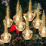 Aiyomt Gold Christmas Bubble Lights, UL Listed Vintage Set of 8 Warm White Lights String Set (Plus 1 Spare Bulbs), 11FT Bubble Lights for Christmas Holiday Decor, C7 / E12 Candelabra Base