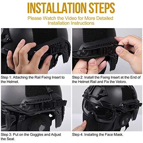 OneTigris Airsoft Fast Helmet - Full Face Protective Tactical Helmet With Foldable Ear Protection Mask And Goggles for Airsoft Paintball Sooting Wagrgame CS - Image 6
