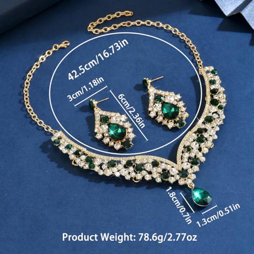 Image of Shning Diva Fashion Stylish Crystal Jewelllery Set for Women | Statement Necklace with Matching Teardrop Earrings | Luxury Elegant Wedding Party Choker Jewelry