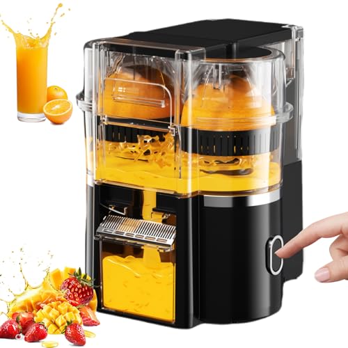 Exprimidor eléctrico de cítricos, exprimidor portátil de 600 ml con motor de 18000 rpm, 8 cuchillas de alto rendimiento, exprimido rápido de 20 segundos, prensa en frío para jugo fresco de limón y