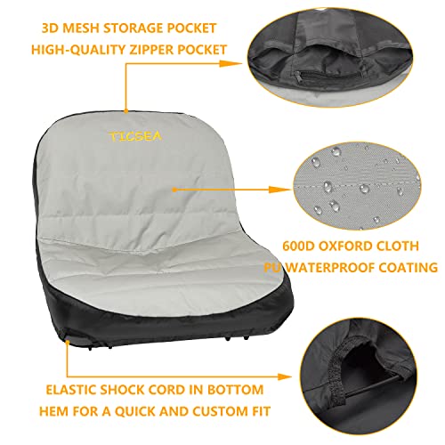 Image of Riding Lawn Mower Seat Cover,Waterproof Tractor Seat Cover fits Tractor Seat Backrests 13.5 inch - 16.5 inch H Without Armrests, Approx 18 inchW