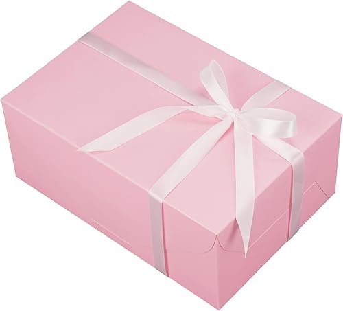 Miniatura 1 de UnicoPak Paquete de 10 cajas de regalo rosas de 9.5 x 6.6 x 4 pulgadas, cajas de regalo para regalos, caja de propuesta de dama de honor, caja de