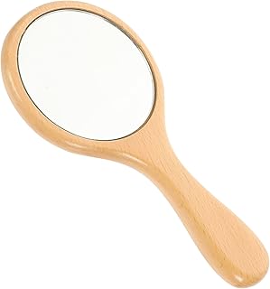 Beatifufu Handle Mirror Hand Mirror Travel Makeup Mirror Portable Mirror Travel Decor Wooden Handle Mirror Small Hand Mirror Handheld Cosmetic Mirror Travel Mirror Girls Portable Mirror