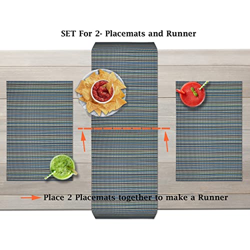 Ck Home Modern Bahama Stripe Table Placemats, Set Of 4. Durable For Indoor Or Outdoor & Easy To Clean #TOP2