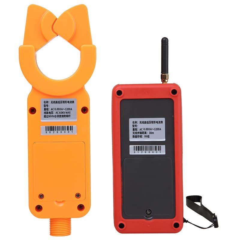 Current Meter Tester High Low Voltage Current Measurement Instrument Wireless H/L Voltage Clamp Meter with Range 0mA to 1200A Resolution 1mA CT Size Φ48mm 4 Digital LCD Display