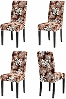 Sufdari Chair Covers 6 Grey ,Stretch Dining Chair Covers, Spandex seat Covers for Dining Chairs ,Elastic Washable Chair Protectors for Dining Room,Hotel,Restaurant,Banquet (6, Grey)