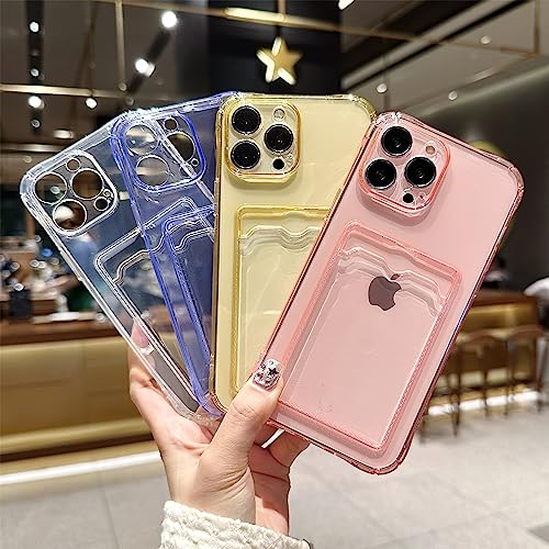 Image of Compatible with iPhone 13 Pro Max Case, Clear Protective Card Slot Case, Slim Fit Soft TPU Shockproof Wallet Case with Cute Card Holder Pocket for iPhone 13 Pro Max 6.7 Inch (Clear