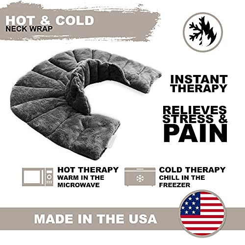 Mars Wellness Heated Microwavable Neck And Shoulder Wrap - Herbal Hot/Cold Deep Penetrating Weighted Herbal Aromatherapy Shoulder And Neck Therapy Wrap - Made In The Usa (Charcoal) #TOP5