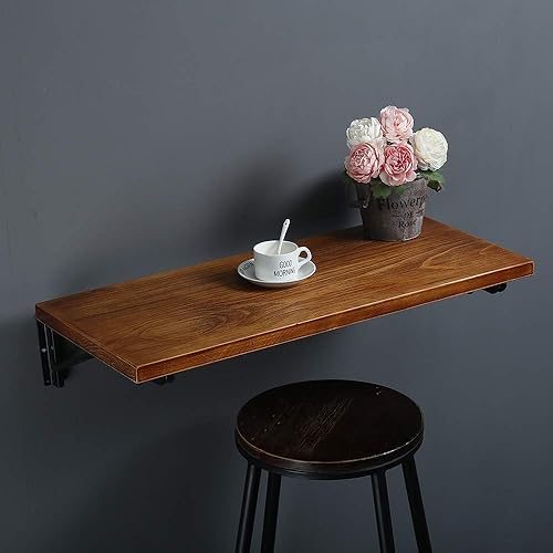 Tianman Banco de trabajo industrial rústico plegable de 47 pulgadas de largo x 14 pulgadas de ancho, mesa de trabajo de hojas caídas, mesa de