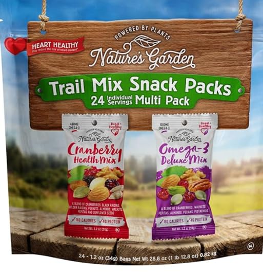 Nature Garden Trail Mix Snack Pack - 28.8oz (Pack of 1) Cranberry Health mix and Omega -3 Delux mix