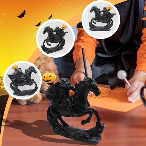 Estatua Jinetes sin Cabeza Halloween en Resina Vintage miniatura 3