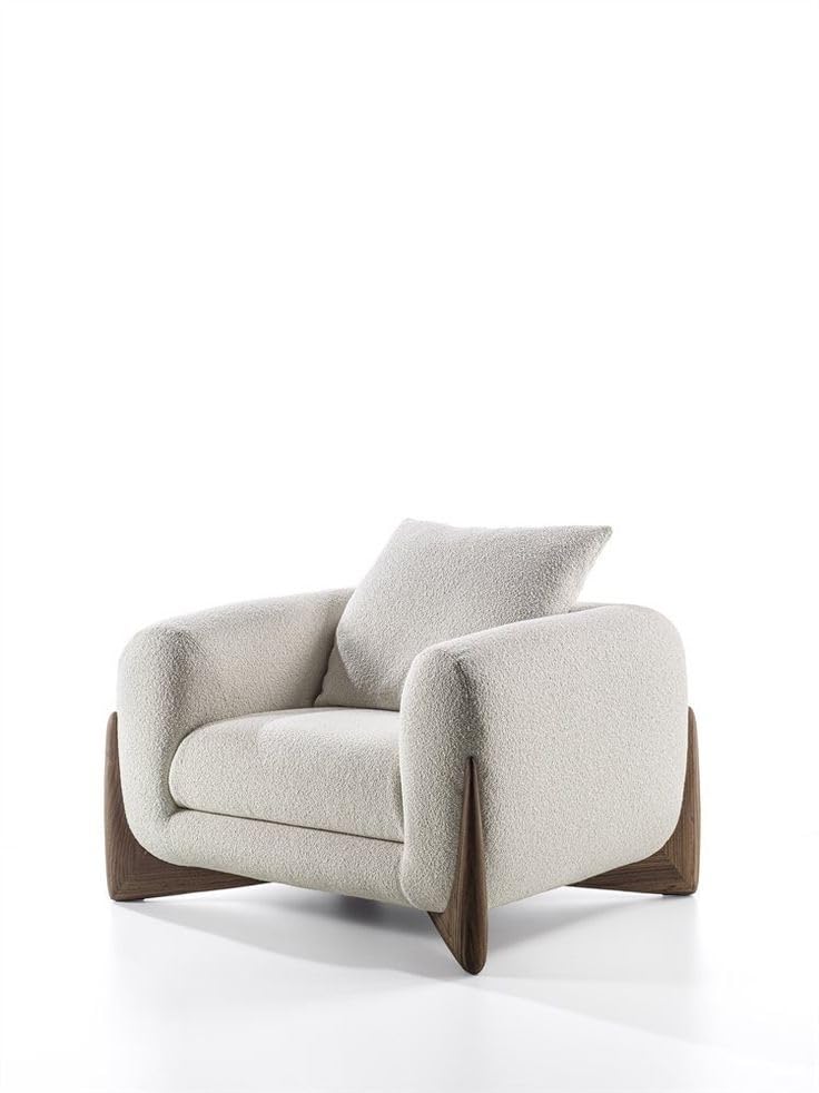 Image of Modern Comfortable Sofa Boucle Fabric Sofa for Living Room, Bedroom, Office with Pillow (Off-White, 4 Seater)