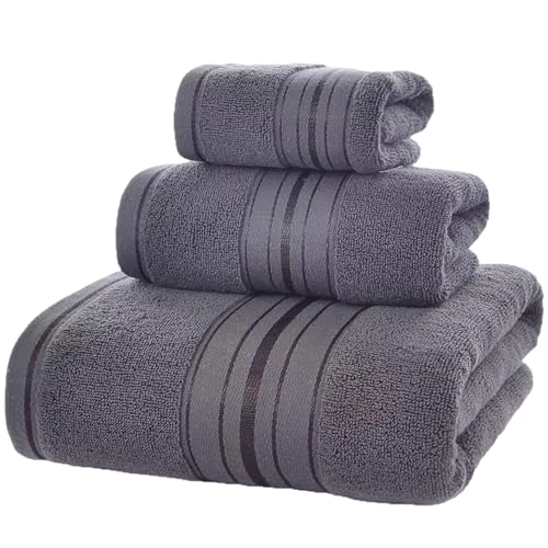 Juego de toallas de baño y mano absorbentes con tejido de secado rápido para el hogar 2