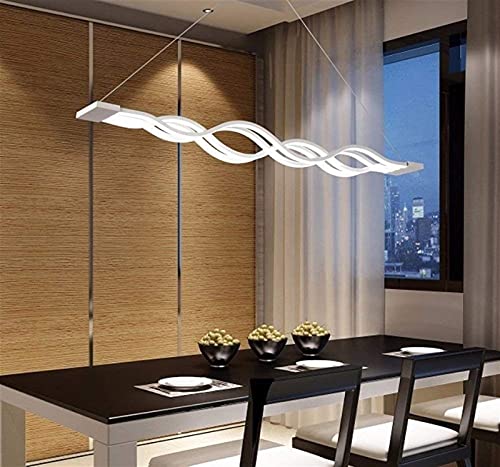 Lustre LED table à manger vague réglable en hauteur pour éclairage de salon - 4