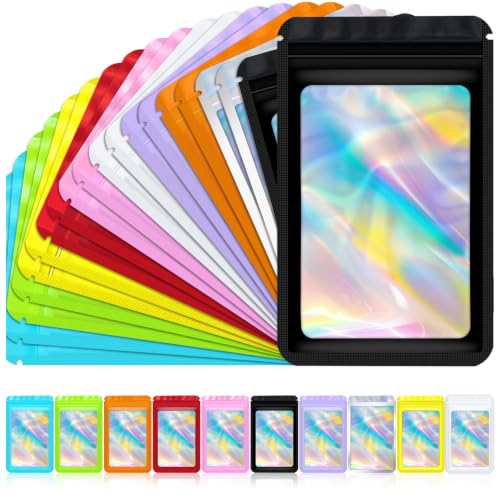 JETMORE 100 Pack Mylar Bags for Small Business, Candy (3x4 in, Multicolor)