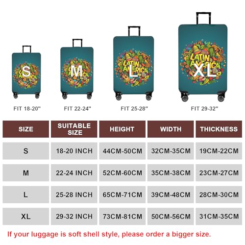 Image of WUJIAONIAO Travel Luggage Cover Baggage Suitcase Cover Protector Skins 18-32 Inch, US-Area, S (for 18--20 inch luggage), Fashion
