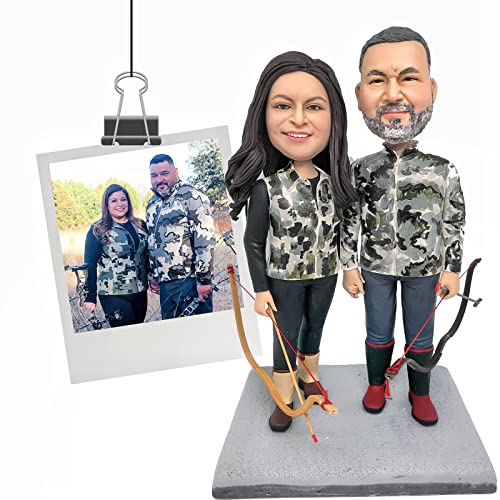 Custom Bobblehead Figurine for Bride and Groom Wedding Cake Topper Engagement Present...