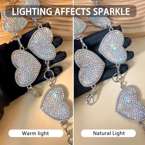 Image of Rhinestone Concho Belt for Women, Western Cowgirl Crystal Chain Belt for Country Concert Party Outfit