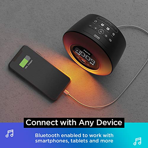 Ihome Powerclock Glow Alarm Clock - Bluetooth Color Changing Fm Clock Radio With Usb Charging Port, Dimmable Display And 7-5-2 Dual Alarm - Perfect For Bedside Tables (Model Ibt295) #TOP1