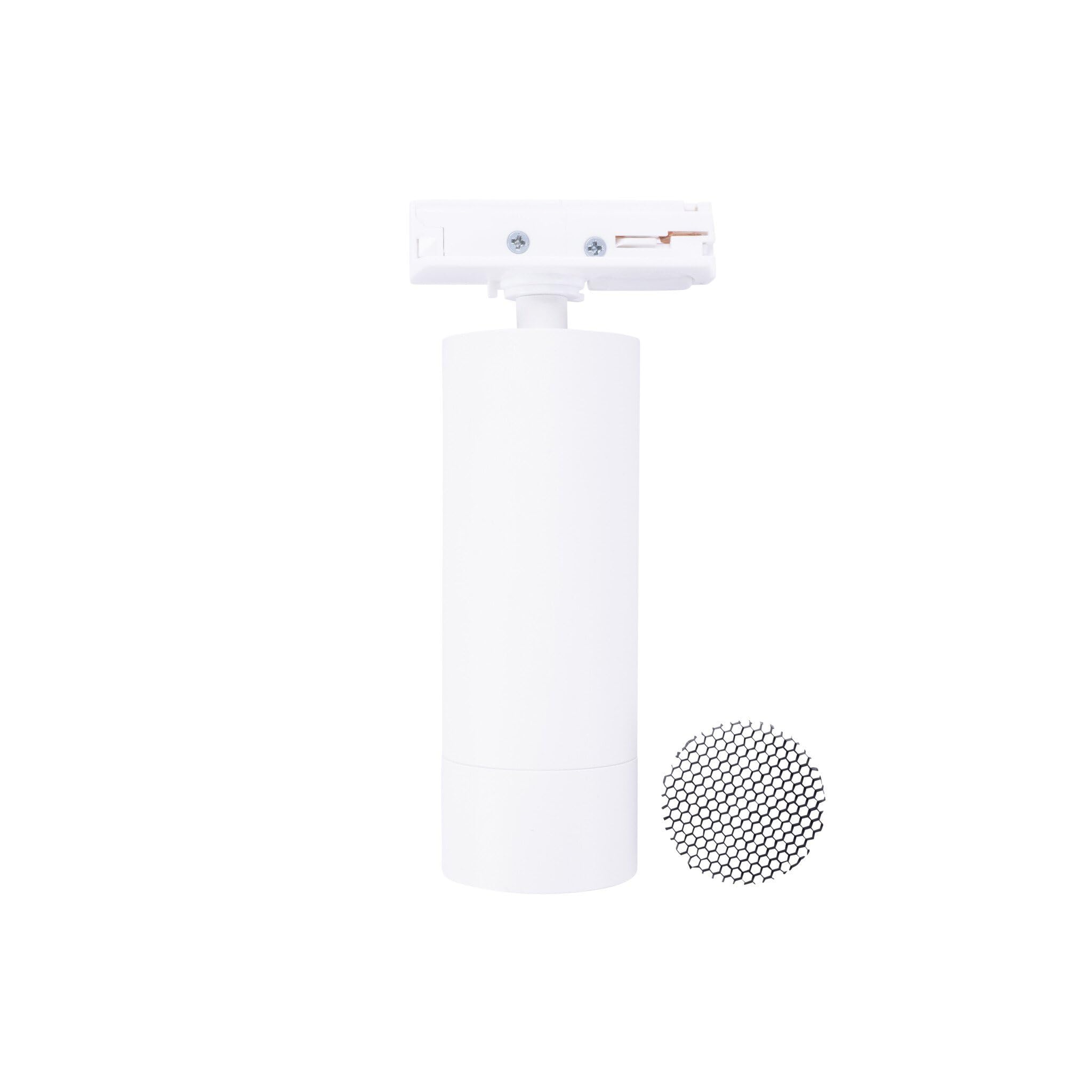 Ledvion - Foco de Carril, Carril Monofasico, Solo foco de riel monofásico, Blanco, 1x Foco de techo Orientable GU10, Lampara techo, plafon led techo cocina, luces led, focos led interior techo