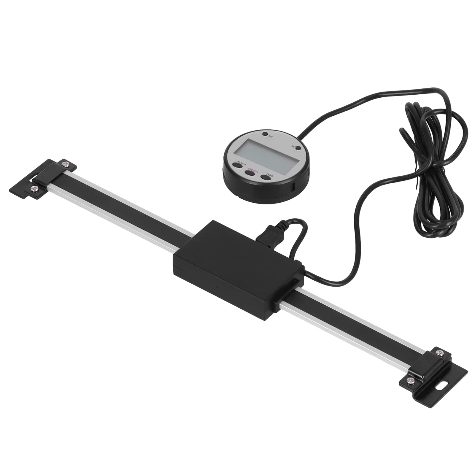 Calibre lineal con pantalla digital, regla de medición con pantalla digital de aleación de acero inoxidable y aluminio, resolución de 0,01 mm, base magnética para tornos y (0-200 mm)