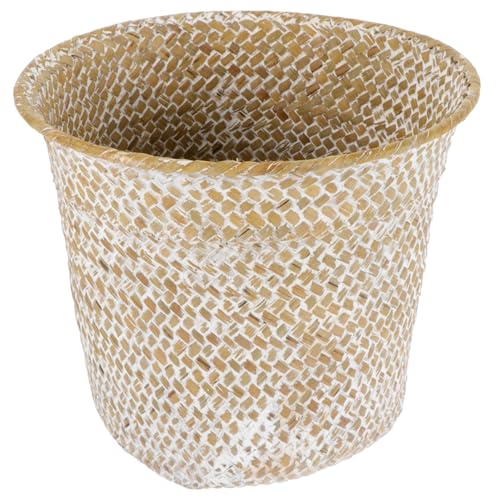VICASKY Panier de Rangement Tissé Style Pastoral Algues Corbeille Décorative Polyvalente pour Fleurs Séchées Plantes et Objets Divers Design Naturel pour Bureau et Maison