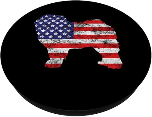 Miniatura 2 de Chow Chow Dog 4th of July US American Flag Patriotic PopSockets Swappable PopGrip