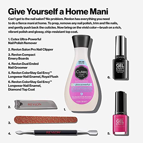 Gel Nail Polish Remover By Cutex, Ultra-Powerful & Removes Glitter And Dark Colored Paints, Paraben Free, 6.76 Fl Oz #TOP6