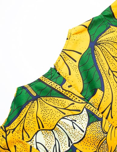 Image of Womens African Vintage Ruffle Trim Sleeve Ankara Tunic Swing Dress